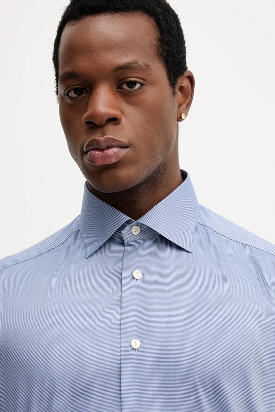 Eton cămașă din bumbac albastru 100014442