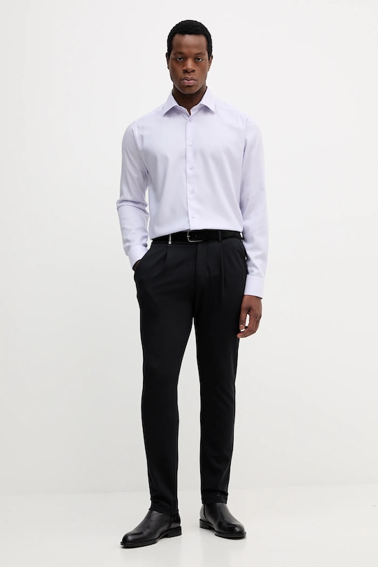 Eton koszula bawełniana 100013943 fioletowy AW25