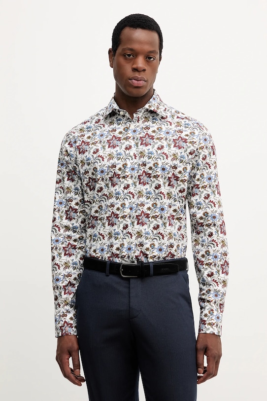 Eton koszula bawełniana wzorzyste biały 100013941