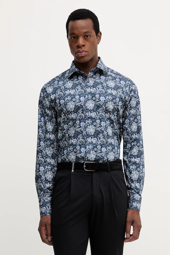 Eton cămașă din bumbac cu modele bleumarin 100013941