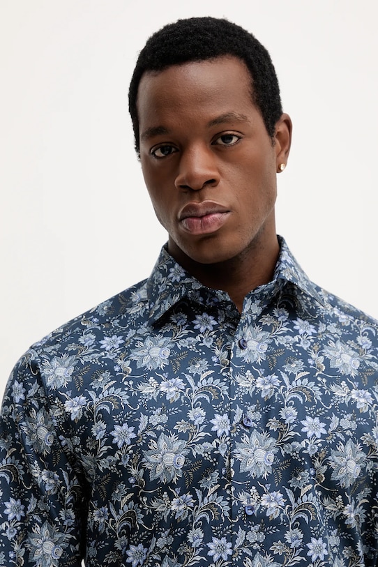 Eton cămașă din bumbac bleumarin 100013941