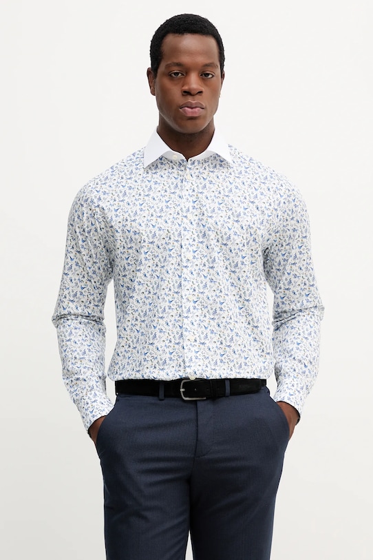 Eton koszula bawełniana wzorzyste biały 100013950