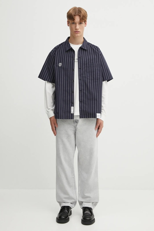 Πουκάμισο NEIGHBORHOOD stripe work 251TSNH.SHM05 σκούρο μπλε