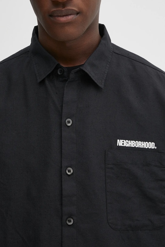 NEIGHBORHOOD koszula lniana over shirt czarny 251BENH.SHM01