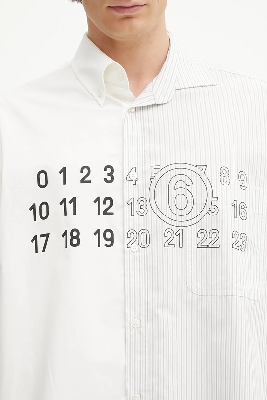 MM6 Maison Margiela koszula bawełniana SH0DT0025.MTN085.961 biały