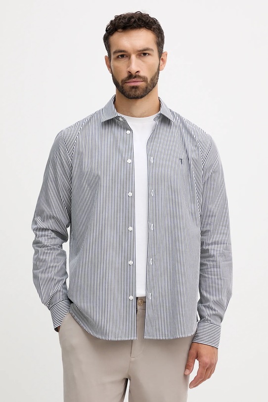 Trussardi koszula bawełniana klasyczny granatowy 5007N000009N