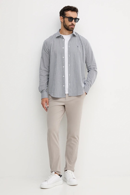 Trussardi koszula bawełniana 5007N000009N granatowy AW25