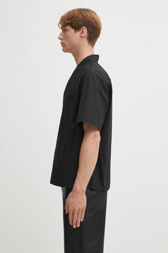 Kenzo cămașă din bumbac Kimono Short Sleeve FF65CH1269LP negru AW25