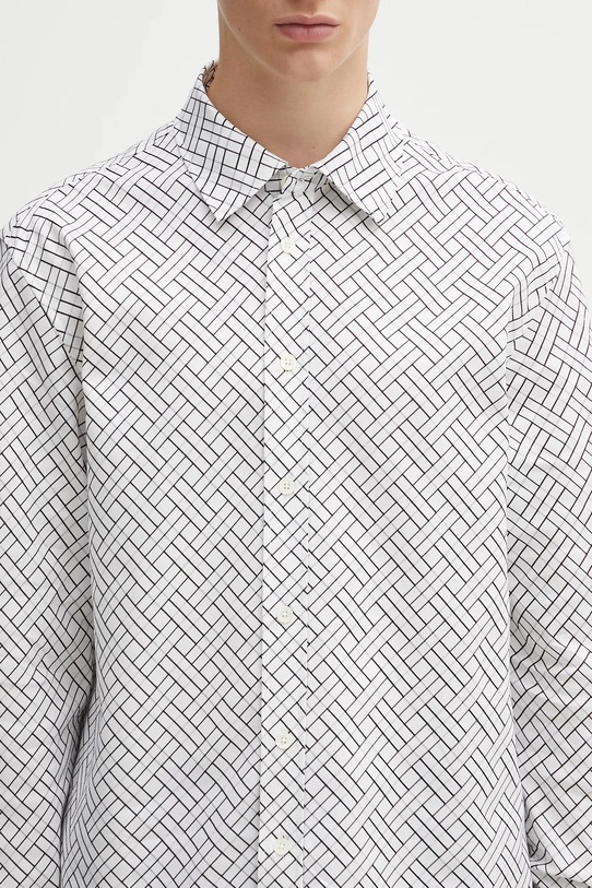 Kenzo koszula bawełniana Weave Regular biały FF65CH4029JD
