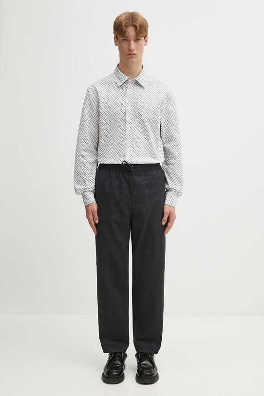 Kenzo koszula bawełniana Weave Regular FF65CH4029JD biały