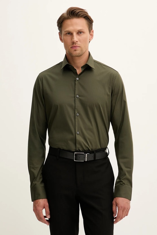 Calvin Klein koszula z elastanem zielony LV019EU037