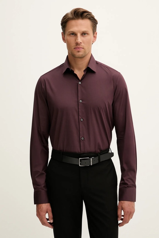 Calvin Klein koszula z elastanem bordowy LV019EU037