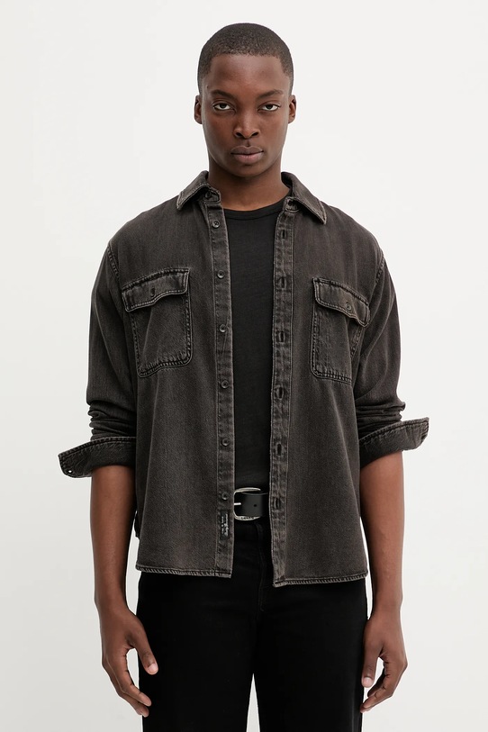 Rag & Bone koszula jeansowa regular brązowy RX0825FSUBB