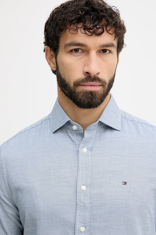 Хлопковая рубашка Tommy Hilfiger тёмно-синий MW0MW40461