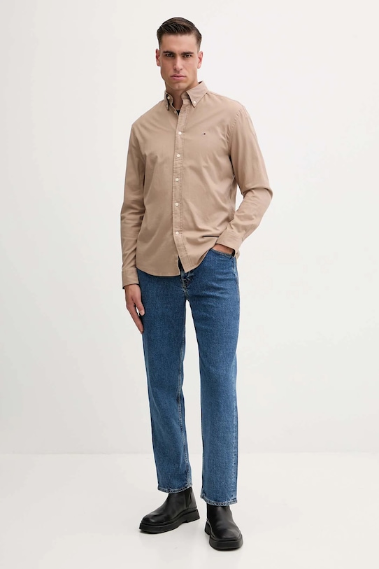 Košile Tommy Hilfiger MW0MW40469 hnědá AW25