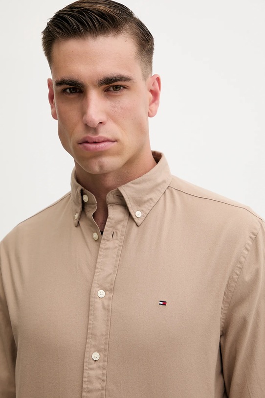 Košeľa Tommy Hilfiger hnedá MW0MW40469