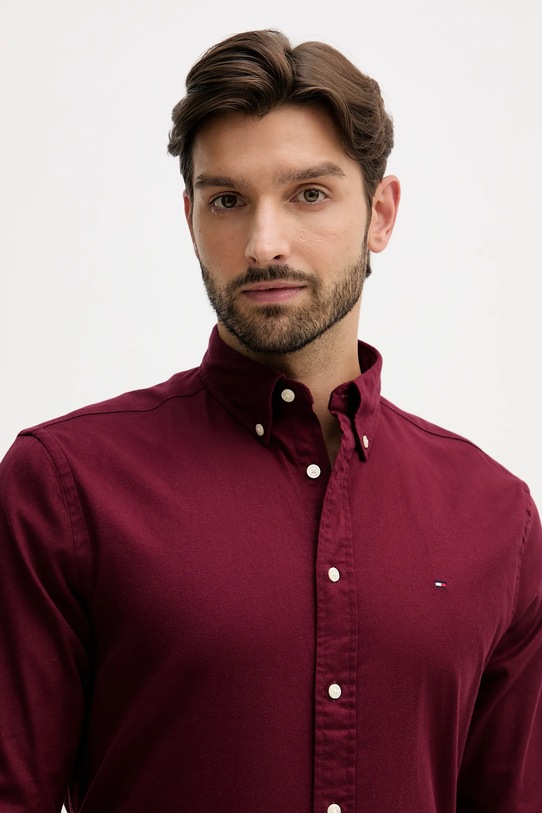 Πουκάμισο Tommy Hilfiger μπορντό MW0MW40469