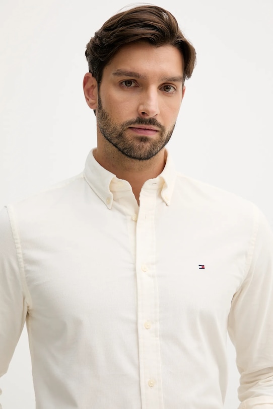Πουκάμισο κοτλέ Tommy Hilfiger μπεζ MW0MW40486
