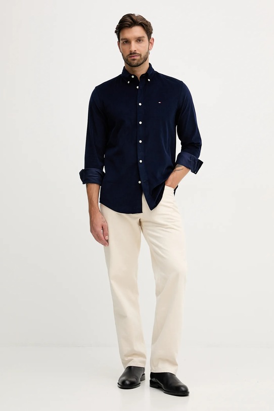 Tommy Hilfiger camicia in velluto a coste MW0MW40486 blu navy AW25