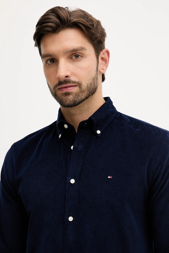 Tommy Hilfiger camicia in velluto a coste blu navy MW0MW40486