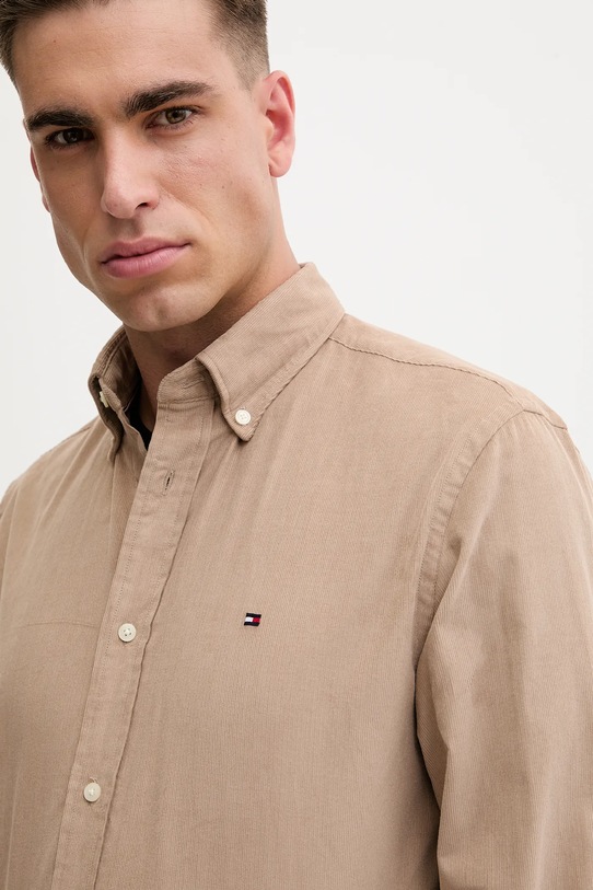 Tommy Hilfiger koszula sztruksowa brązowy MW0MW40486