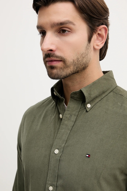 Tommy Hilfiger koszula sztruksowa zielony MW0MW40486