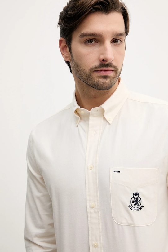 Tommy Hilfiger koszula bawełniana beżowy MW0MW40890