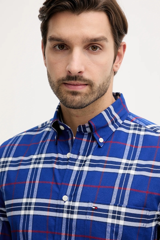 Tommy Hilfiger koszula bawełniana niebieski MW0MW40894