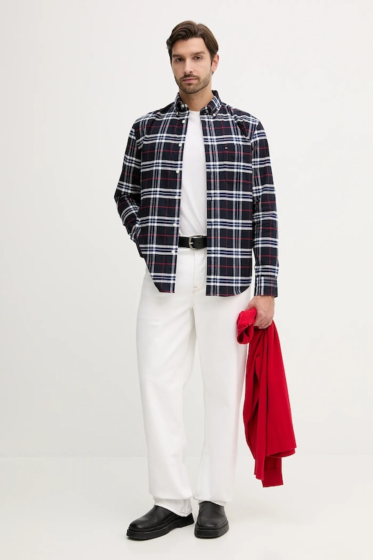 Tommy Hilfiger koszula bawełniana MW0MW40894 granatowy AW25