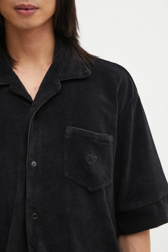 Βαμβακερό πουκάμισο VETEMENTS Towel μαύρο UH76SH500B