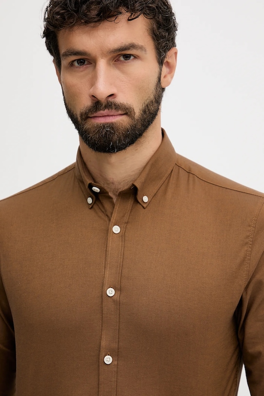 Odzież Lindbergh koszula 30.203174 brązowy