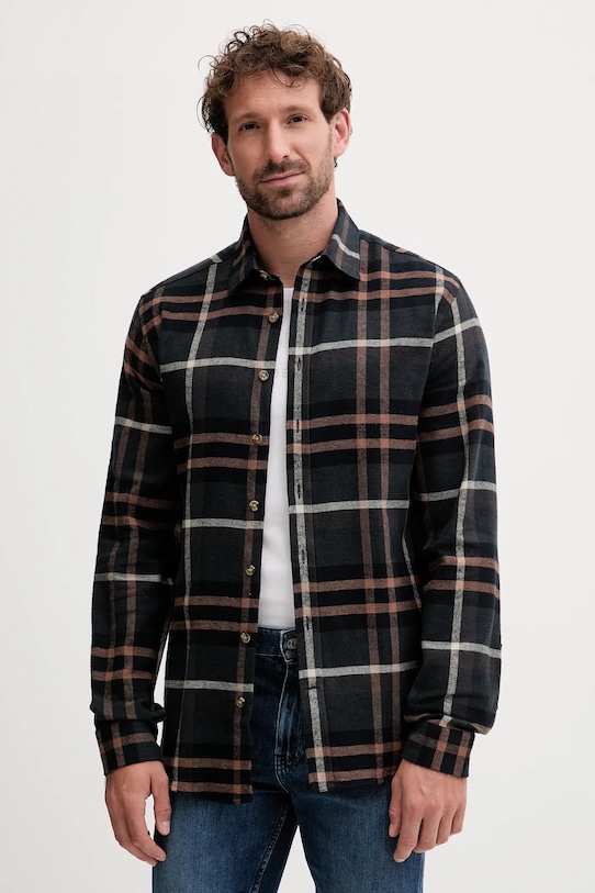 Lindbergh koszula bawełniana wzorzyste czarny 30.203792