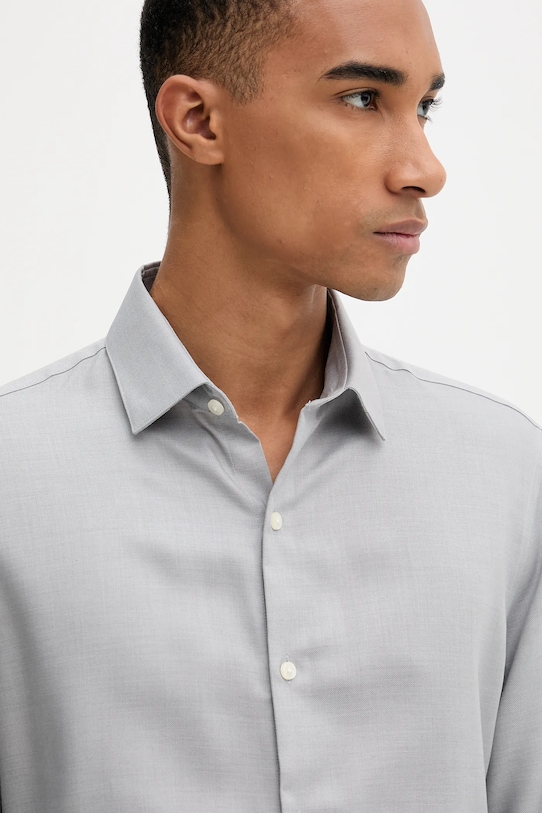 Calvin Klein koszula z wełną szary LV019EU066