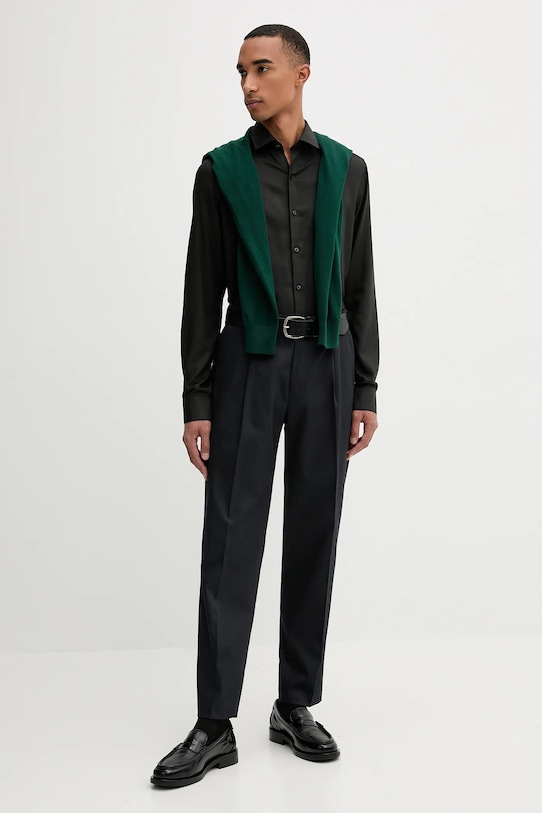 Calvin Klein koszula z wełną LV019EU066 czarny AW25