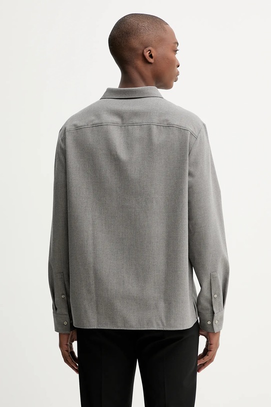 Odzież Calvin Klein koszula z dodatkiem wełny LV04LD115G szary