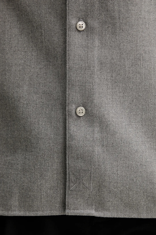 Calvin Klein koszula z dodatkiem wełny szary LV04LD115G