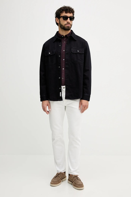 Calvin Klein Jeans koszula jeansowa LV04RD744G granatowy AW25