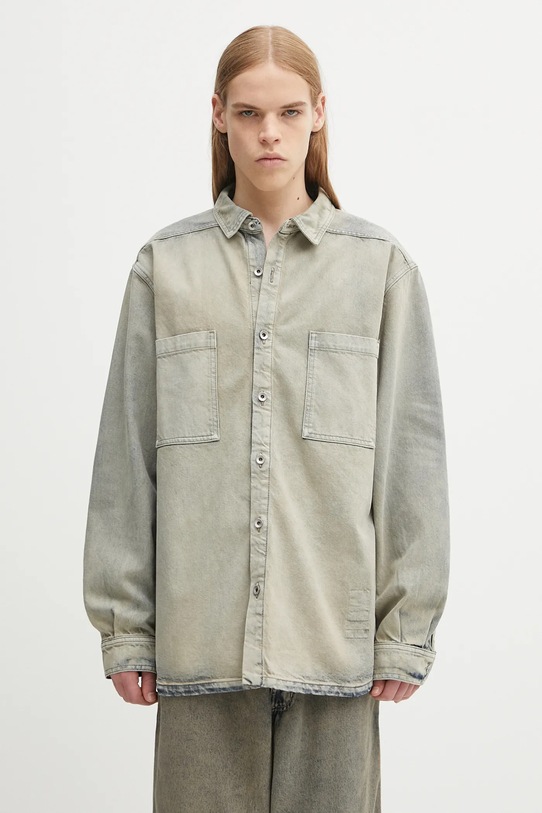 Rick Owens DRKSHDW koszula bawełniana Jumbo Outershirt gładkie szary DU02E7769.DMP