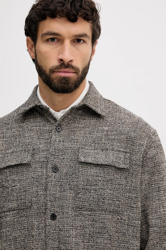 Karl Lagerfeld koszula z dodatkiem wełny czarny 554025.605975