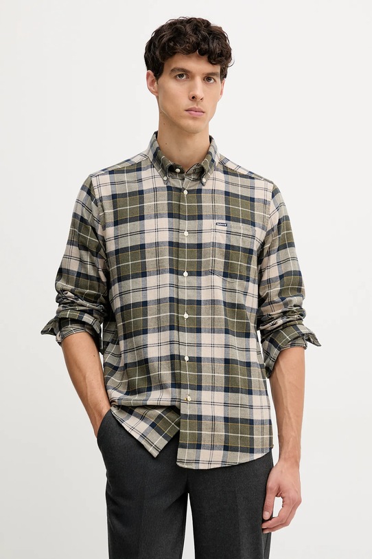 Barbour koszula bawełniana FORTROSE wzorzyste zielony MSH4991