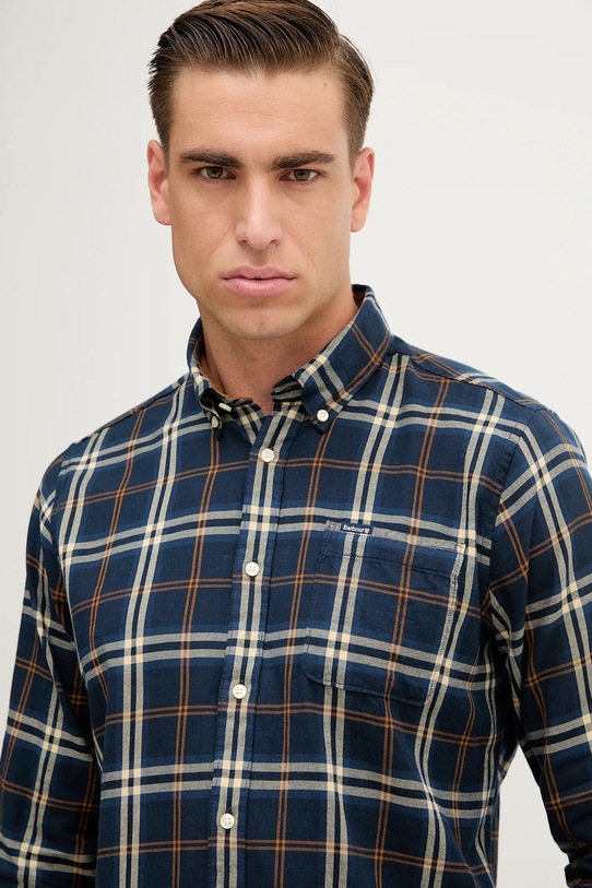 Barbour koszula bawełniana CROSSFELL niebieski MSH4995