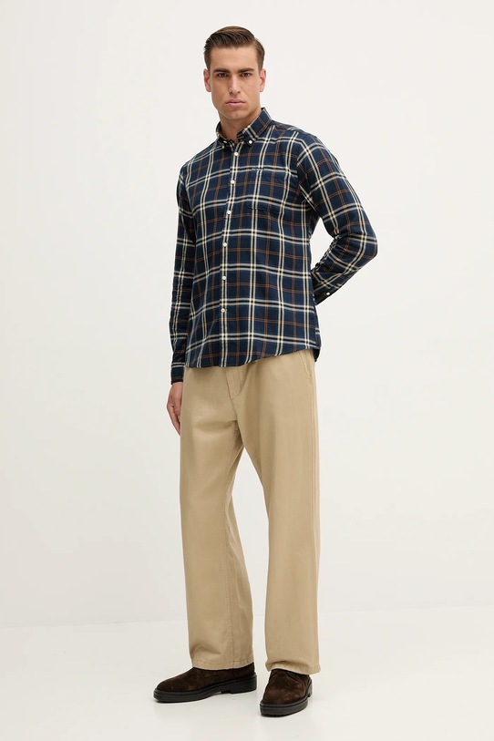 Barbour camicia in cotone CROSSFELL MSH4995 blu navy AW25