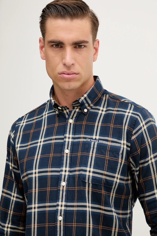 Barbour camicia in cotone CROSSFELL blu navy MSH4995