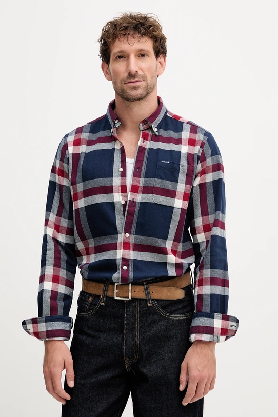 Barbour koszula bawełniana FOLLEY regular granatowy MSH5364