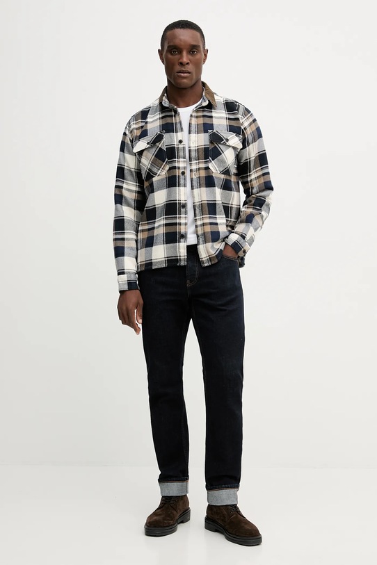 Bavlněná košile Barbour GRASMOOR MSH5646 námořnická modř AW25
