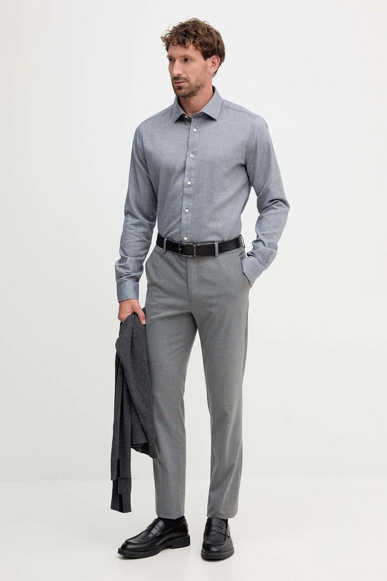 Βαμβακερό πουκάμισο Barbour ELMFIELD MSH5682 σκούρο μπλε AW25