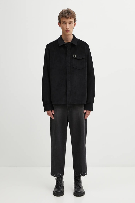 Fred Perry koszula sztruksowa M1717 czarny