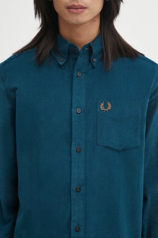 Fred Perry koszula bawełniana turkusowy M1737