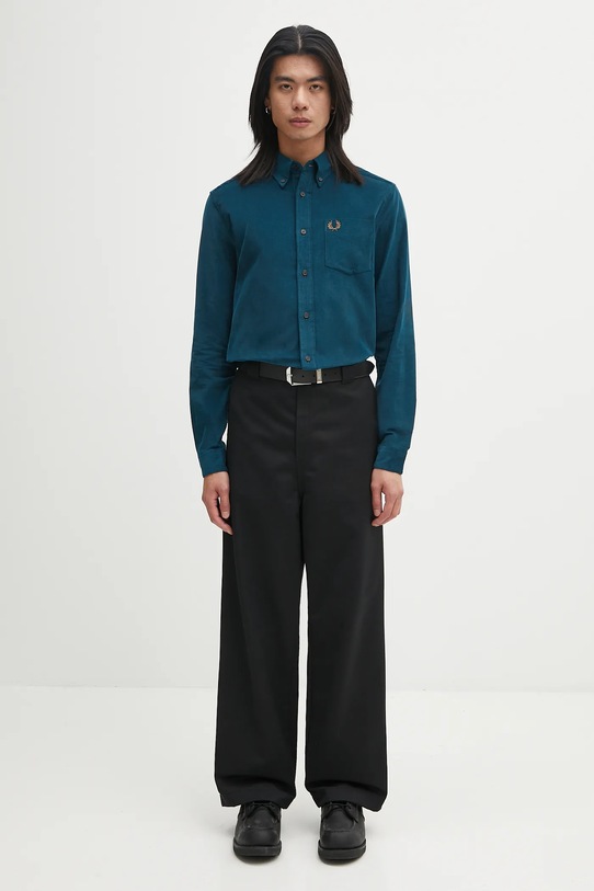 Fred Perry koszula bawełniana M1737 turkusowy