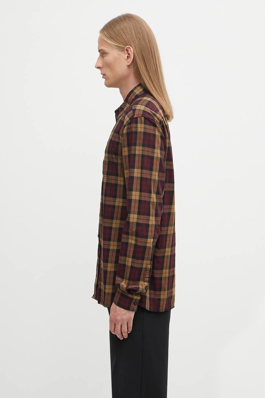 Βαμβακερό πουκάμισο Fred Perry M1742 μπορντό AW25